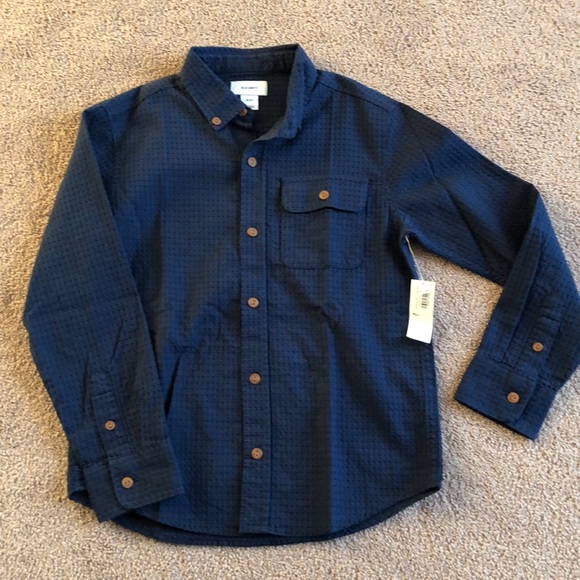 Old Navy Other - NWT Old Navy Textured Navy Button Down Shirt